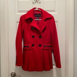 MODA International | Red Skirt Wool Pea Coat